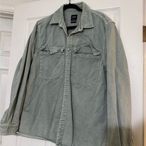 Zara Men's Sage Green Shirt Jacket